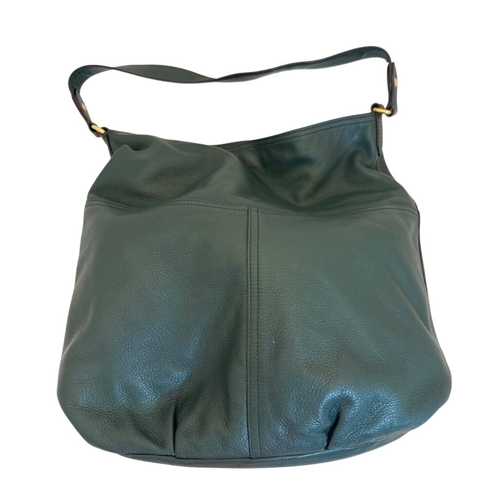 Lauren Ralph Lauren Green Pebbled Leather Cargo Pocket Hobo Shoulder Bag - Picture 5 of 8